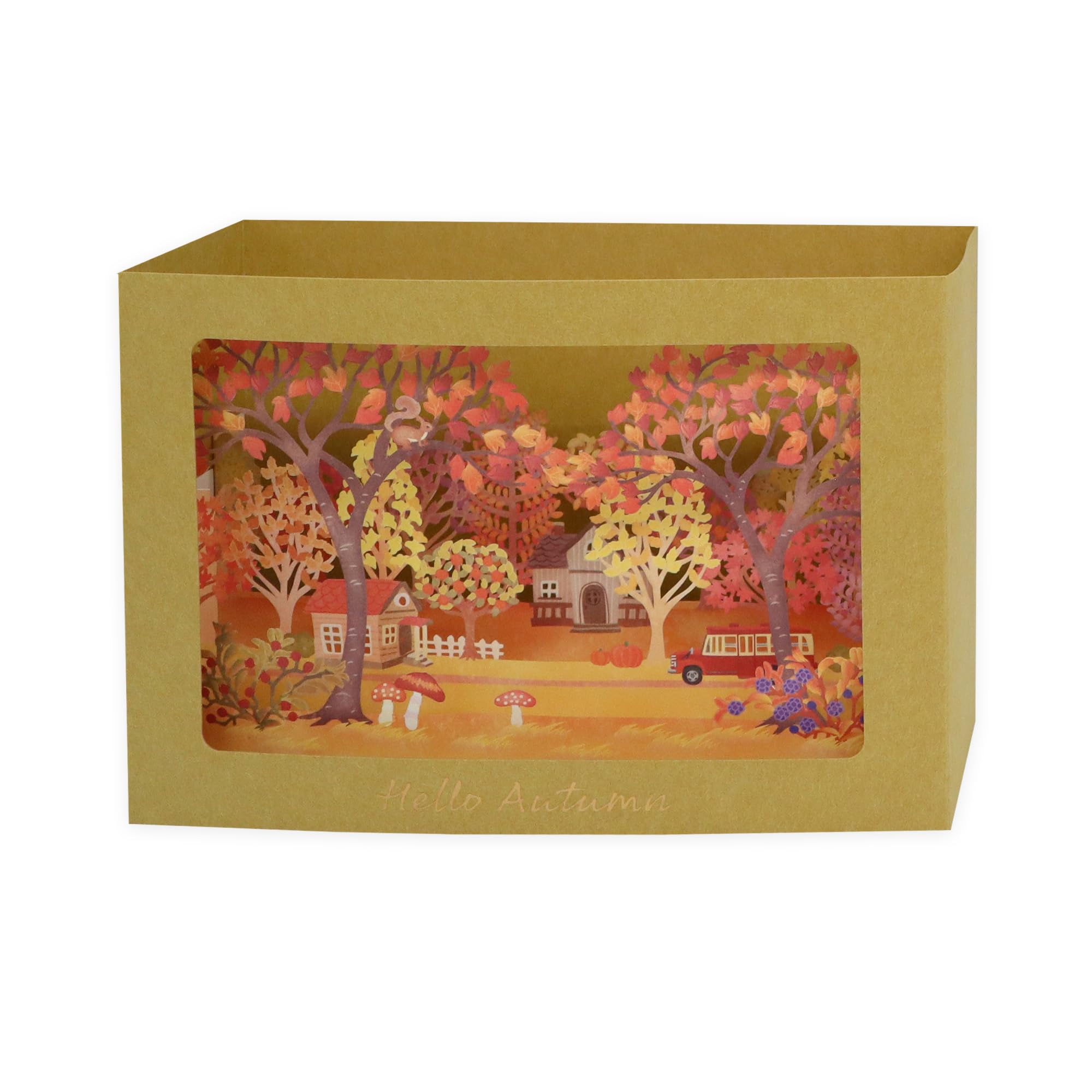 Amazon | 【 立体 ボックス メッセージ カード 秋 】 里の秋